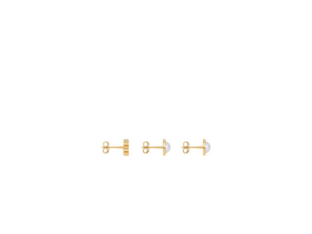Celine Celine Les Perles Celine Earrings Set of 3 Studs Gold Ivory - view 3