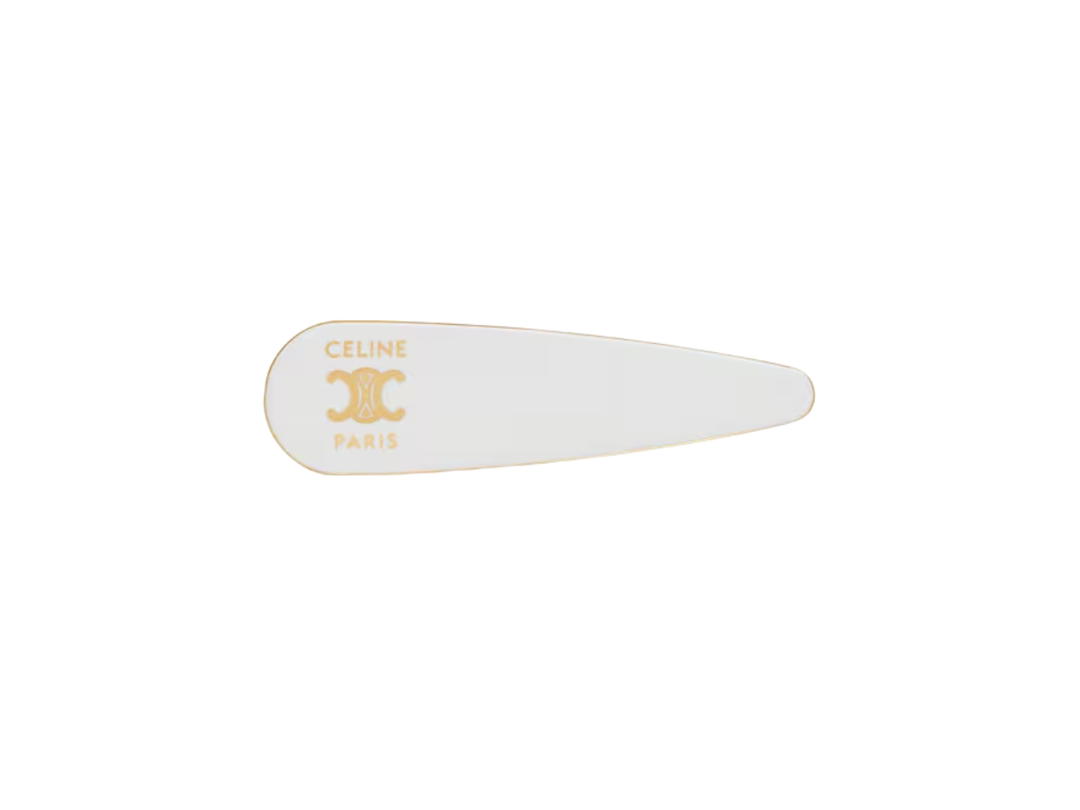 Celine Celine Hair Clip In Brass Ivory Gold