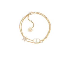 Buy Dior Petit CD Double Bracelet In Gold-Finish Metal And White Crystals (SS26) at Sasom – Authentic and Ready to Ship