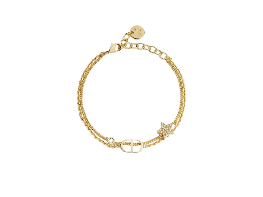 Dior Dior Petit CD Double-Strand Bracelet Gold-Tone Crystal (SS26)