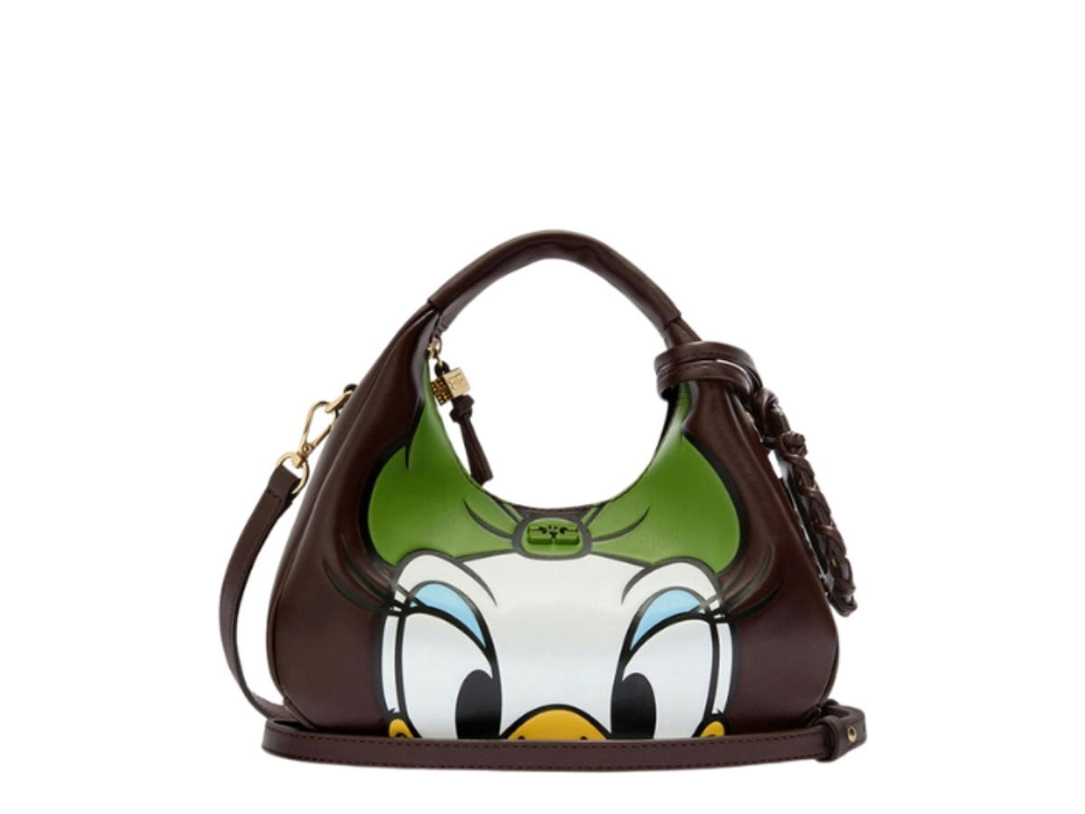 Ganni Ganni X Disney Daisy Duck Mini Hobo Bag Seal Brown