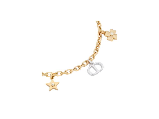 Dior Dior Petit CD Lucky Charms Bracelet Gold Finish and Silver-Finish Metal with White Resin Pearls - view 2