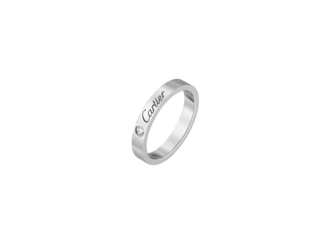 Cartier Cartier C De Cartier Wedding Band 3 Mm Width 1 Diamond Silver