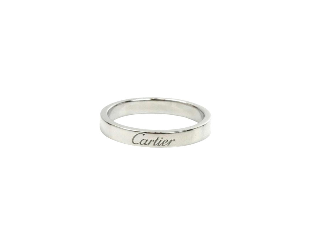 Cartier Cartier Platinum Engraved Ring White Gold