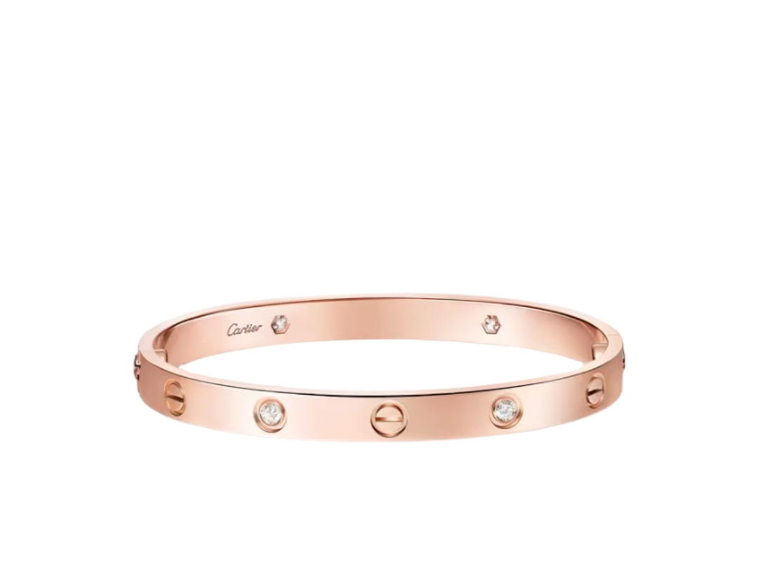 Cartier Cartier Love Bracelet, Classic Model 4 Diamonds Rose Gold