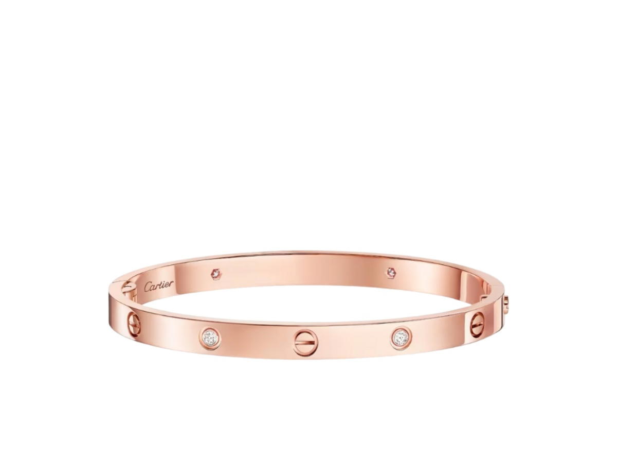 Cartier Cartier Love Bracelet Medium Model 4 Diamonds Rose Gold