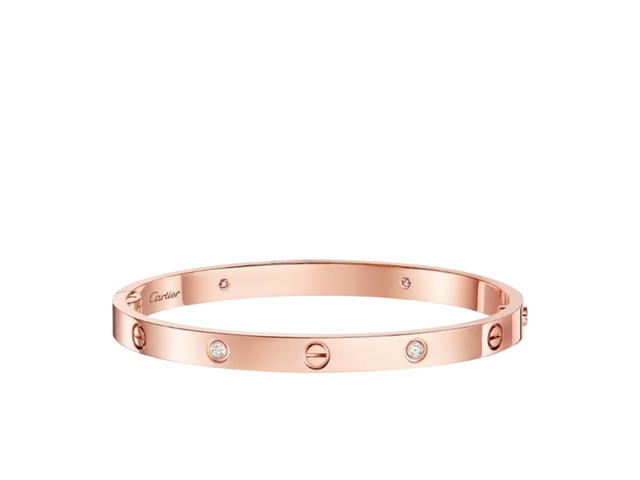 Cartier Cartier Love Bracelet Medium Model 4 Diamonds Rose Gold - view 1