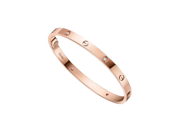Cartier Cartier Love Bracelet Medium Model 4 Diamonds Rose Gold - view 2