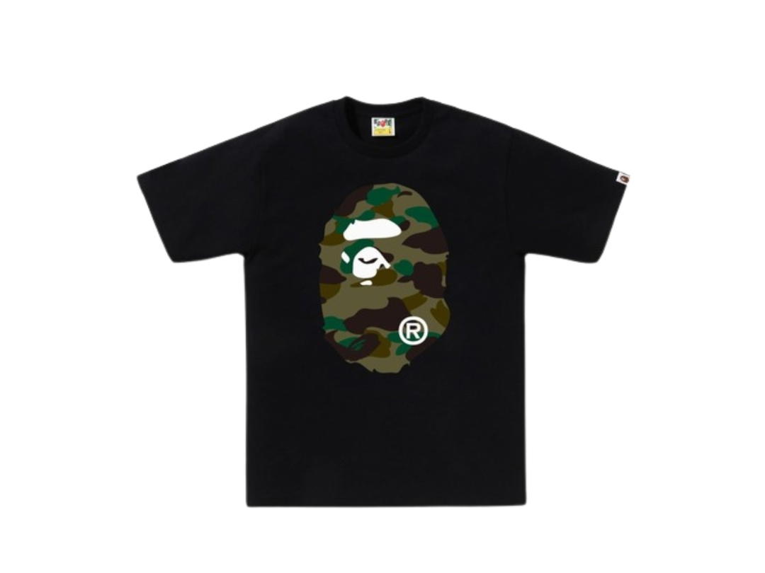 Bape Bape 1st Camo Big Ape Head Tee Black Green