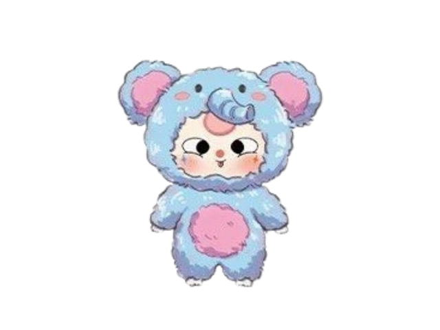 Baby Three (เช็คการ์ด) Baby Three Calf Elephant (Third-Generation Animal Party Series Big Cute Plush Toy Doll) - view 1