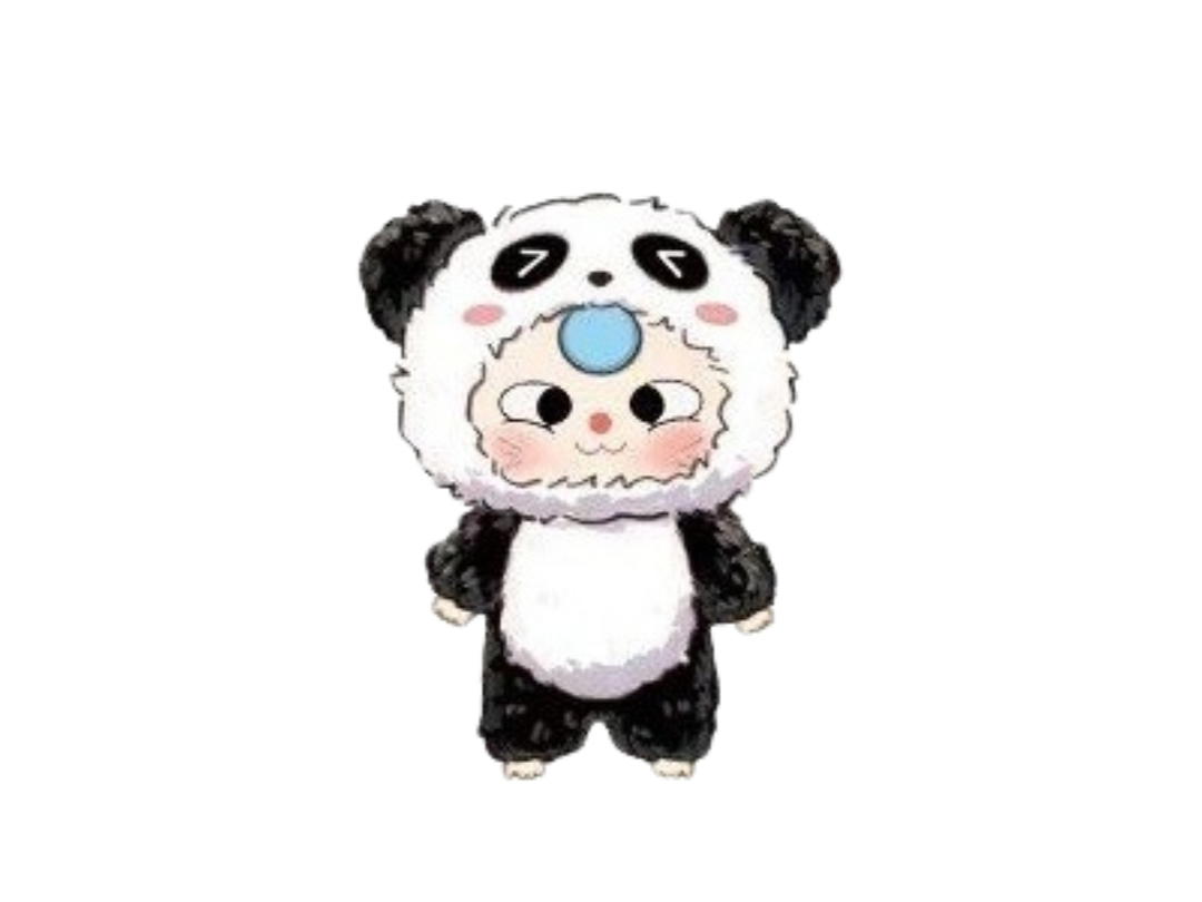 Baby Three (เช็คการ์ด) Baby Three Panda (Third-Generation Animal Party Series Big Cute Plush Toy Doll)