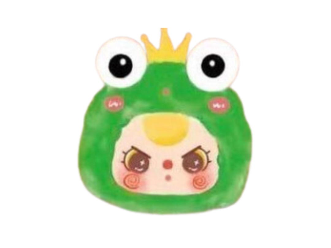 Baby Three (เช็คการ์ด) Baby Three Second-Generation Animal Party Series Plush Toy Doll Frog