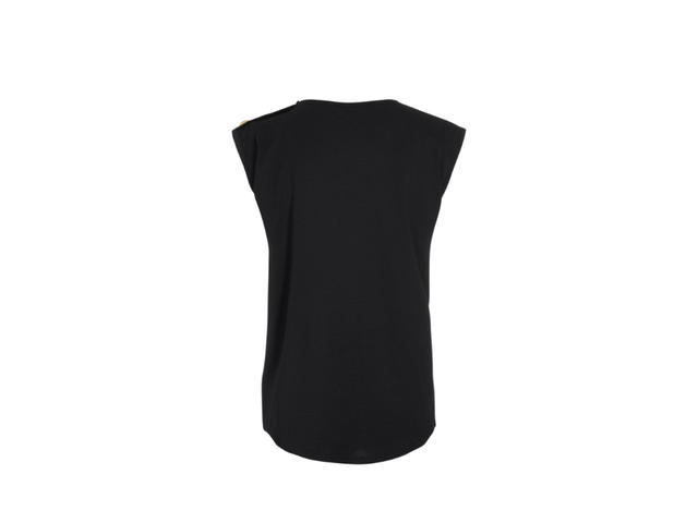 Balmain Balmain Logo Buttons Sleeveless T-Shirt Black - view 2