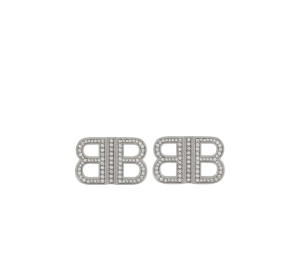 Buy Balenciaga Hourglass Embellished Earrings Silver at Sasom – Authentic and Ready to Ship