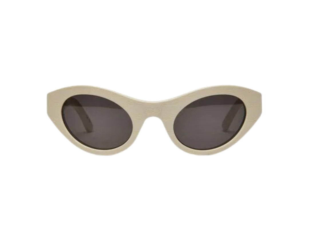 Balenciaga Balenciaga BB Monogram Round Sunglasses Cream