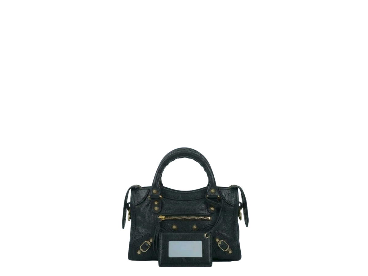 Buy Balenciaga Classic Gold Nano City ฺBlack at Sasom – Authentic and Ready to Ship