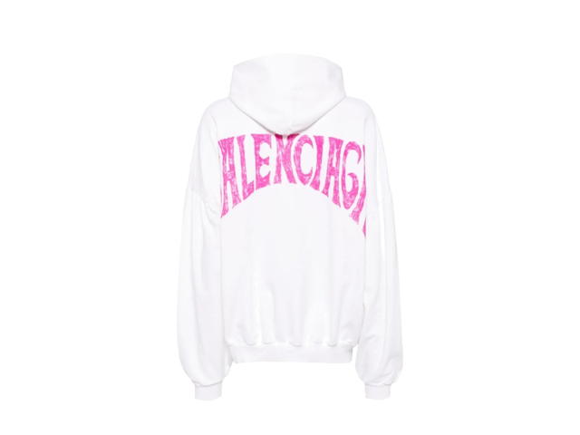 Balenciaga Balenciaga Paris Tropical Cotton Hoodie White - view 2