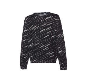 Buy Balenciaga Logo Jacquard Wool Crew Neck Sweater Black at Sasom – Authentic and Ready to Ship