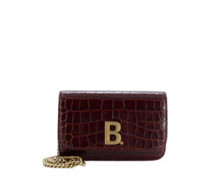 Buy Balenciaga B Dot Wallet on Chain Crocodile Embossed Leather Red at Sasom – Authentic and Ready to Ship