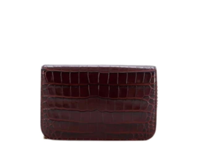 Balenciaga Balenciaga B Dot Wallet on Chain Crocodile Embossed Leather Red - view 2