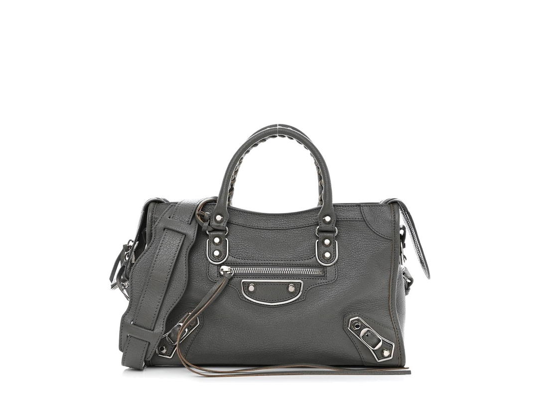 Balenciaga Balenciaga Chevre Silver Metallic Edge Hardware S City Gris Acier
