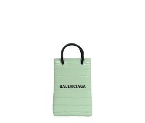 Buy Balenciaga Shopping Phone Holder Bag Green at Sasom – Authentic and Ready to Ship
