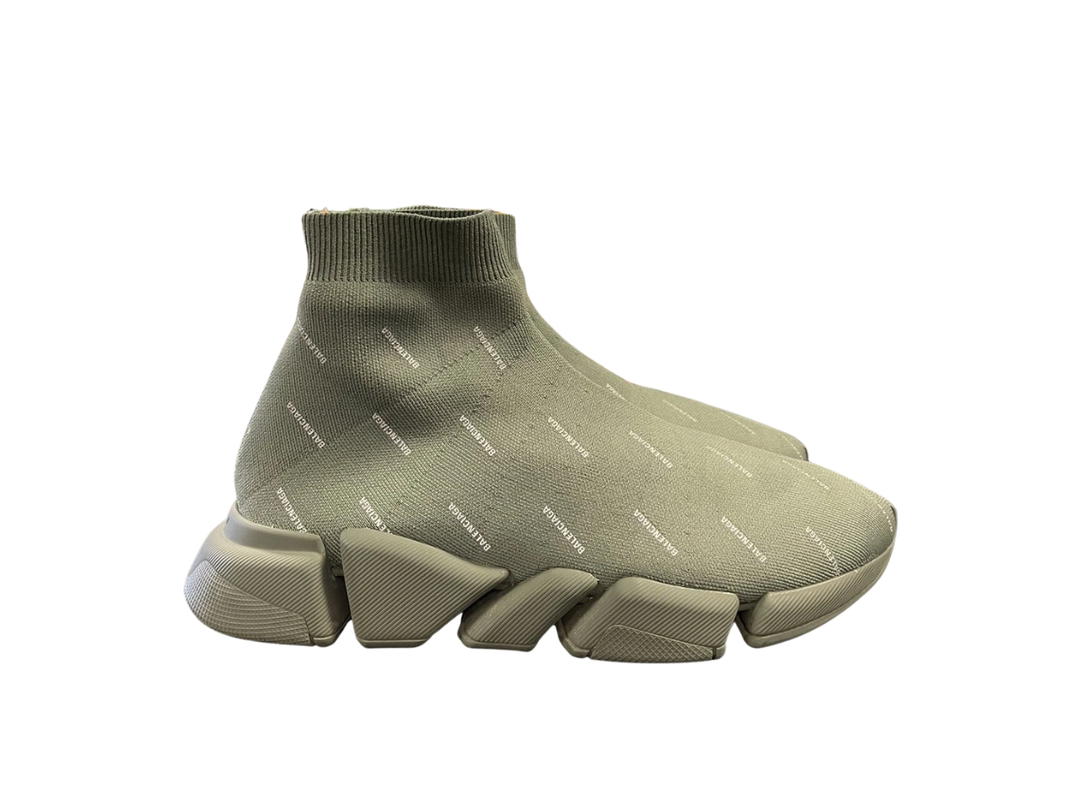Balenciaga Balenciaga Speed Allover Logo Sneakers Olive Green