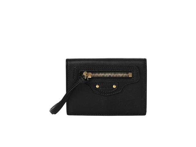 Balenciaga Balenciaga Neo Classic Wallet In Calfskin With Gold Hardware Black - view 1