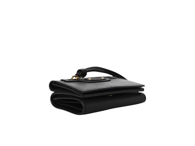 Balenciaga Balenciaga Neo Classic Wallet In Calfskin With Gold Hardware Black - view 3