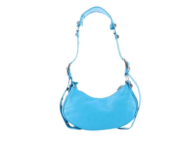 Balenciaga Balenciaga Le Cagole XS Shoulder Bag In Lambskin With Aged-Silver Hardware Blue - view 2