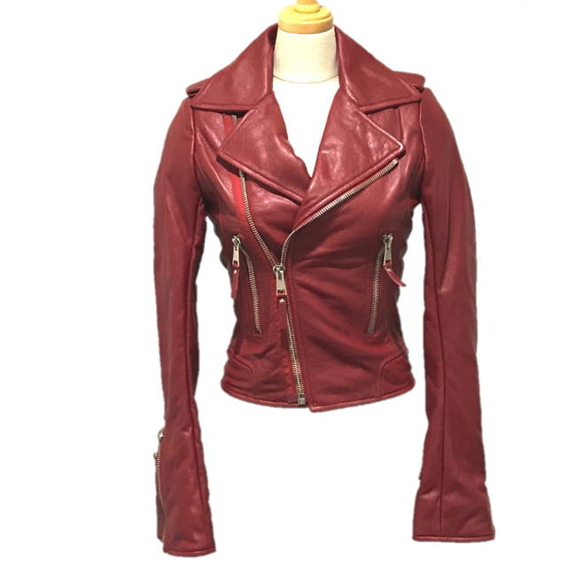 Balenciaga BALENCIAGA 256302 Women's Riders Jacket Leather Red - view 1