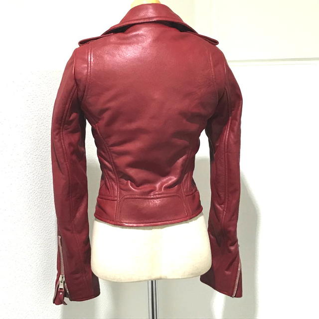Balenciaga BALENCIAGA 256302 Women's Riders Jacket Leather Red - view 2