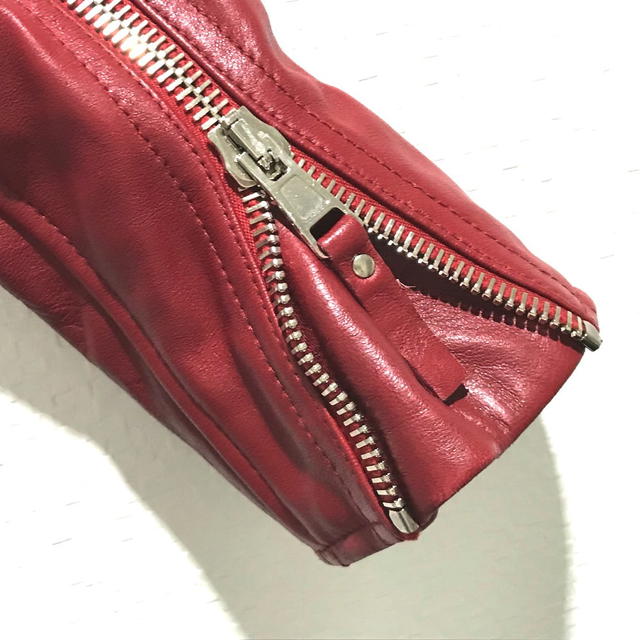 Balenciaga BALENCIAGA 256302 Women's Riders Jacket Leather Red - view 4