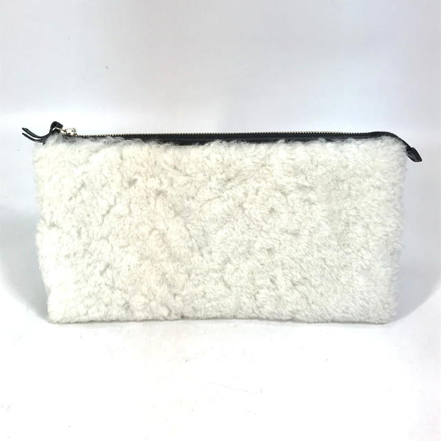 Balenciaga BALENCIAGA 347238 logo Bag Clutch bag Leather / Mouton Black/White - view 2