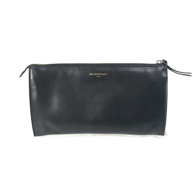 Balenciaga BALENCIAGA 347238 logo Bag Clutch bag Leather / Mouton Black/White - view 3
