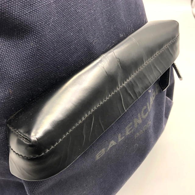 Balenciaga BALENCIAGA 392007 Backpack-Bag Canvas x Leather Navy/Black - view 3