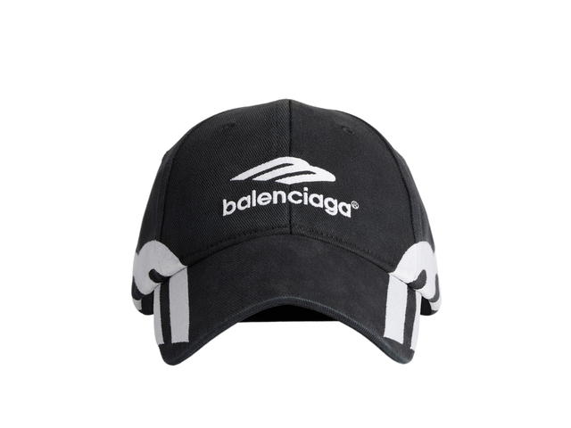 Balenciaga Balenciaga 3B Sports Icon Cap In Black-White Cotton Drill - view 1