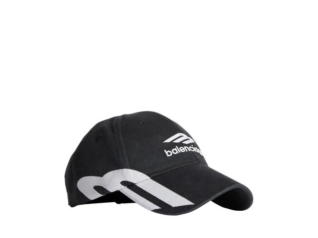 Balenciaga Balenciaga 3B Sports Icon Cap In Black-White Cotton Drill - view 2