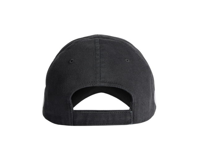 Balenciaga Balenciaga 3B Sports Icon Cap In Black-White Cotton Drill - view 3