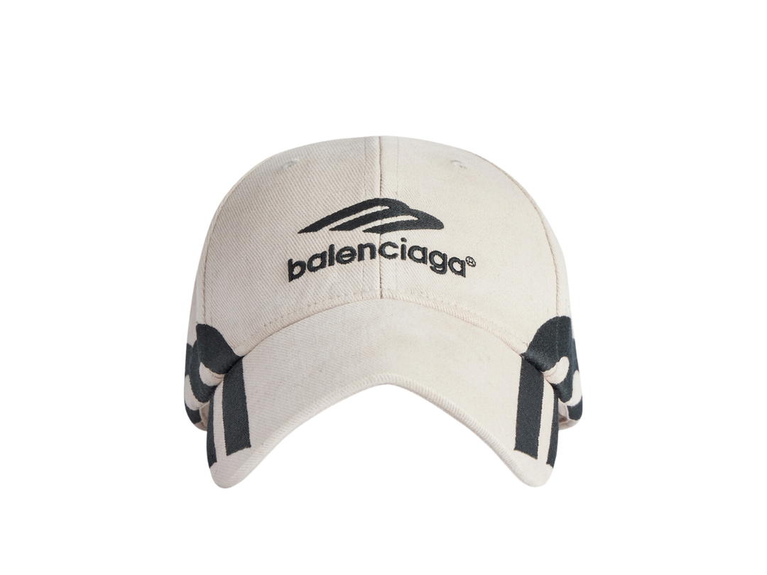 Balenciaga Balenciaga 3B Sports Icon Cap In Light Beige-Black Cotton Drill