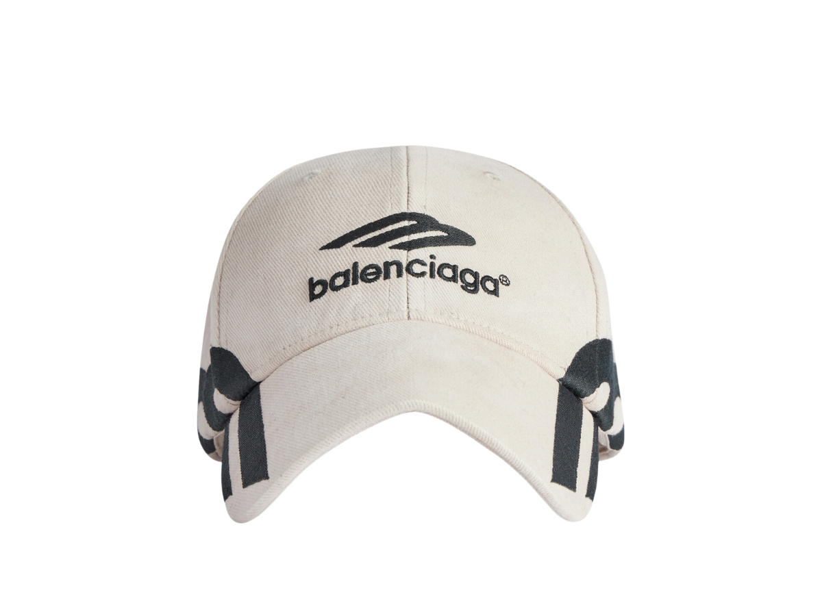 Balenciaga Balenciaga 3B Sports Icon Cap In Light Beige-Black Cotton Drill