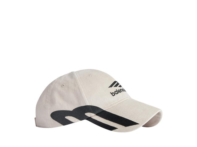 Balenciaga Balenciaga 3B Sports Icon Cap In Light Beige-Black Cotton Drill - view 2