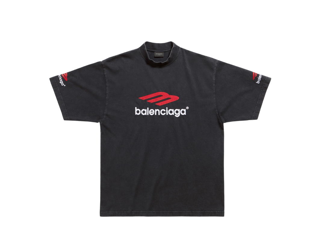 Balenciaga Balenciaga 3B Sports Icon T-Shirt Medium Fit Black Red And White