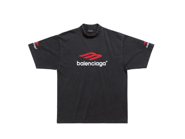 Balenciaga Balenciaga 3B Sports Icon T-Shirt Medium Fit Black Red And White - view 1