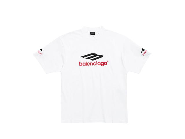 Balenciaga Balenciaga 3B Sports Icon T-Shirt Medium Fit White Black And Red - view 1