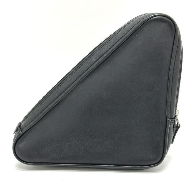 Balenciaga BALENCIAGA 476976 Triangle triangle clutch bag bag Pouch Leather Black/yellow - view 3