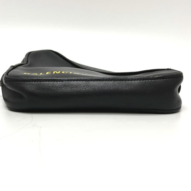 Balenciaga BALENCIAGA 476976 Triangle triangle clutch bag bag Pouch Leather Black/yellow - view 4