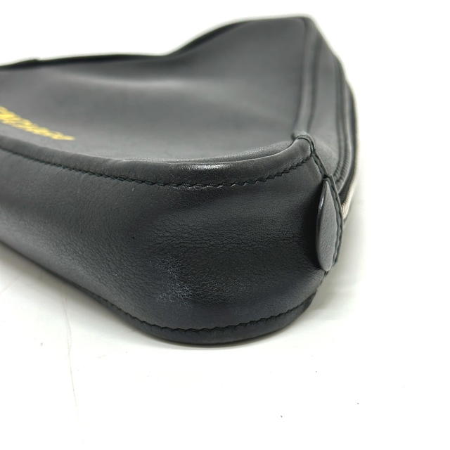 Balenciaga BALENCIAGA 476976 Triangle triangle clutch bag bag Pouch Leather Black/yellow - view 5
