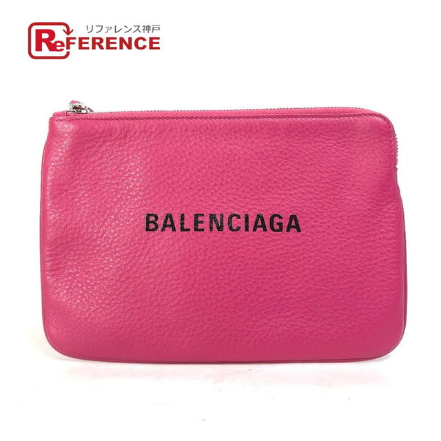 Balenciaga BALENCIAGA 492465 Logo Everyday Pouch M Bag Clutch bag Leather pink/Black - view 1