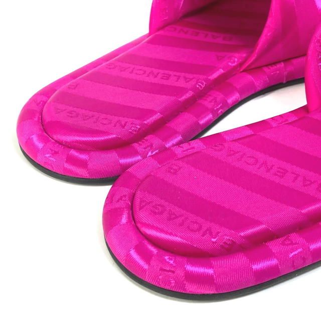 Balenciaga BALENCIAGA 500579 shoes town sandals logo Flat petanko Sandals Satin pink - view 3